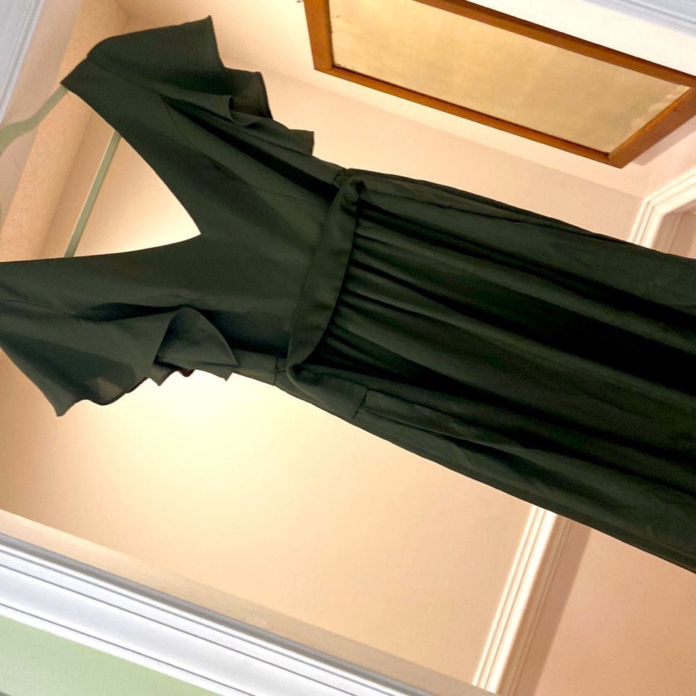 This is an olive green dress that was purchased as a bridesmaids dress.